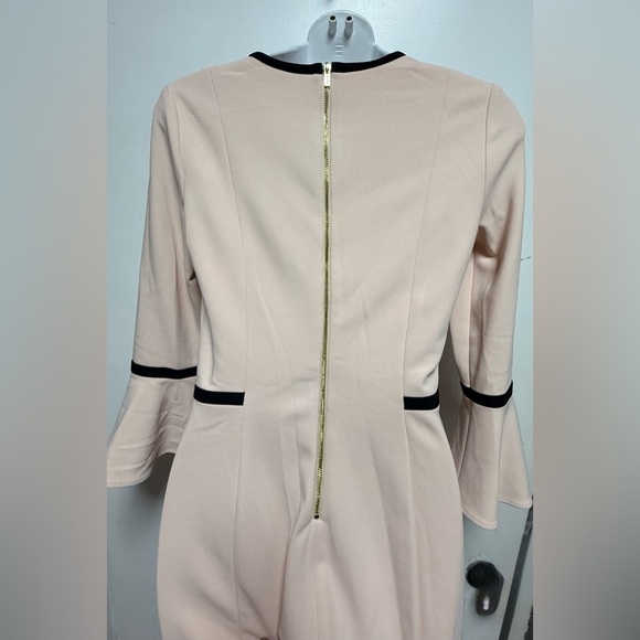 Calvin Klein Peach/Pink Sheath Dress with Bell Sleeves - Picture 5 of 9